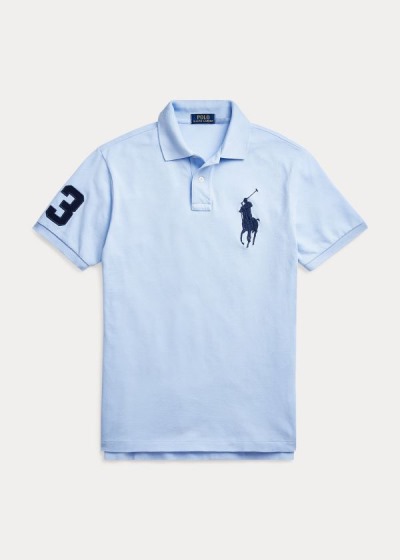 Camisa Polo Polo Ralph Lauren Hombre Azules Claro - Big Pony Mesh - ROWFS1642